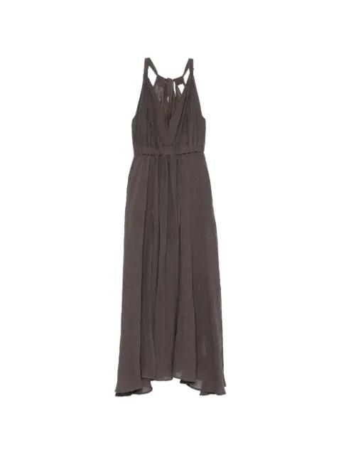 halterneck pleated maxi dress by 120% LINO