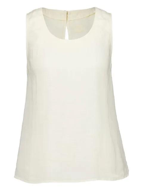 linen keyhole cut-out top by 120% LINO