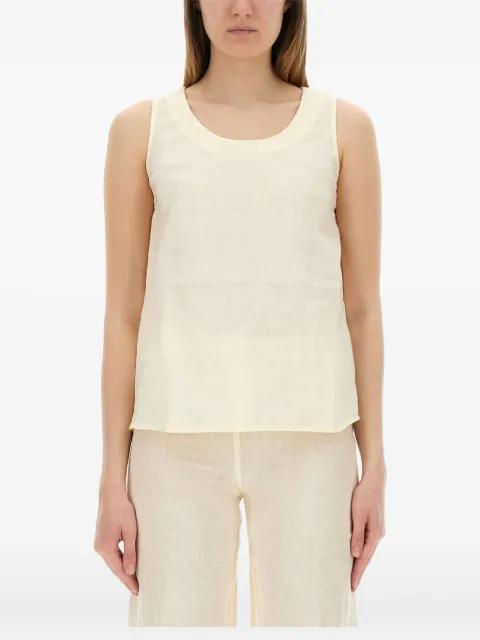 linen round-neck top by 120% LINO
