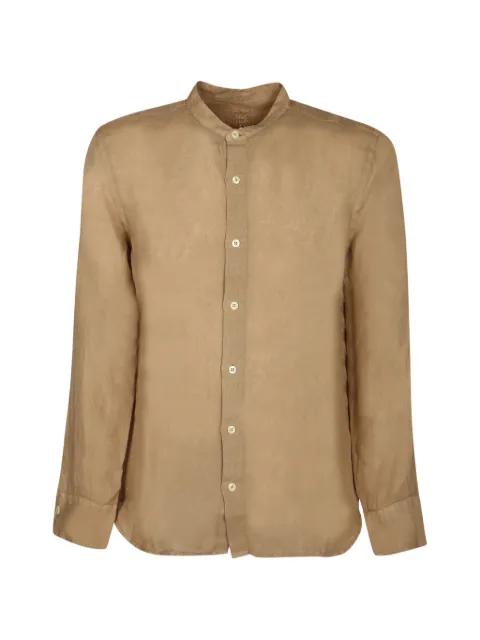 mandarin-collar long-sleeve shirt by 120% LINO