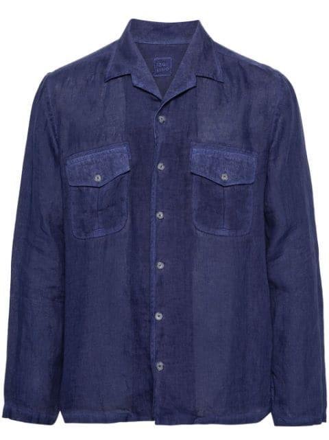 notched-collar linen shirt by 120% LINO