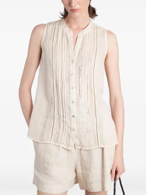 pintuck-detail sleeveless blouse by 120% LINO