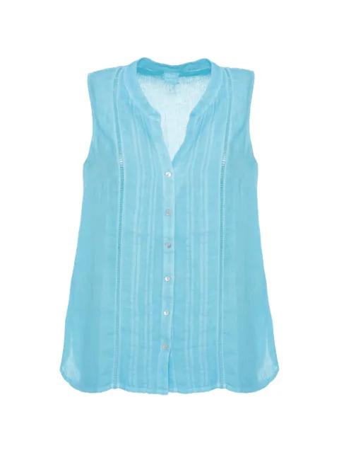 pintuck-detail sleeveless shirt by 120% LINO
