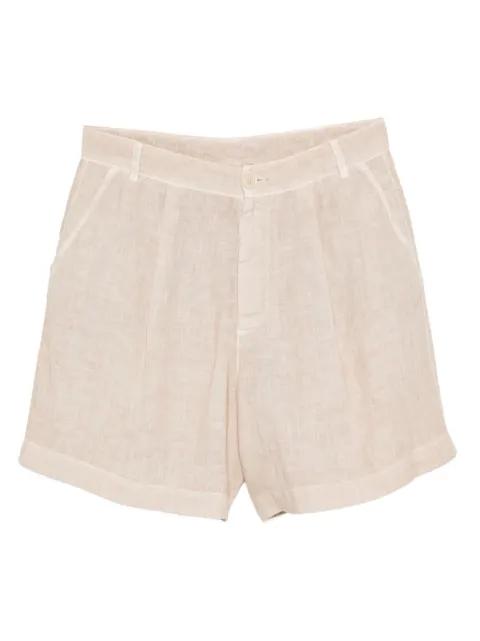 pleated linen shorts by 120% LINO