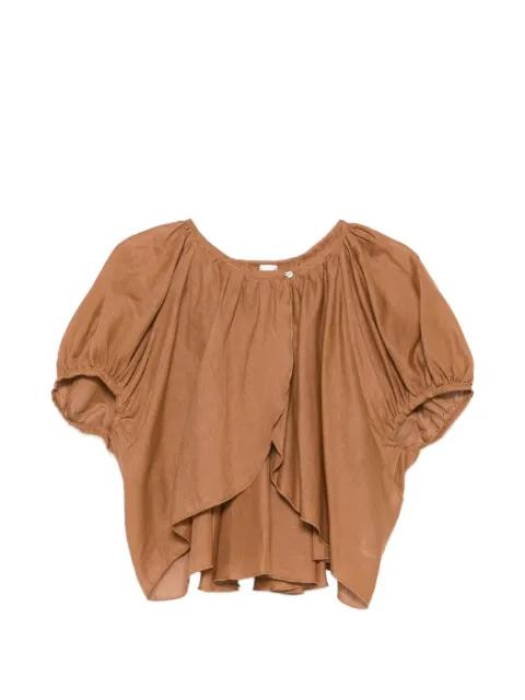 puff-sleeve gathered blouse by 120% LINO