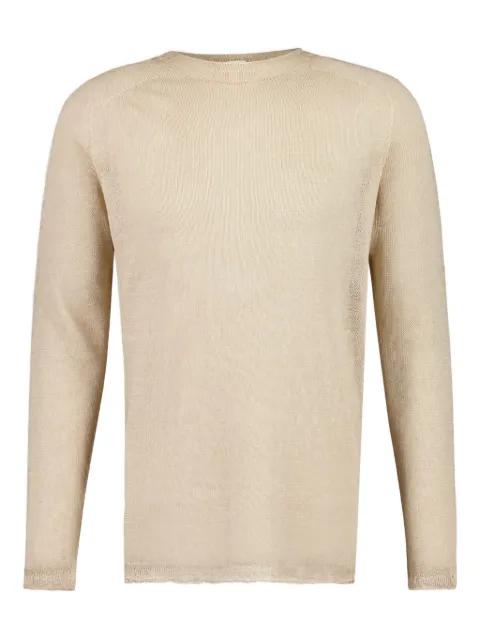 raglan-sleeve crew-neck sweater by 120% LINO