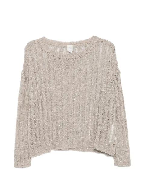 sequin-embellished open-knit sweater by 120% LINO