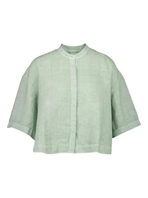 short-sleeve button-up linen shirt by 120% LINO