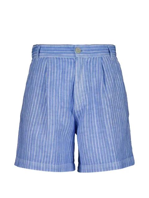 stripe-pattern pleated shorts by 120% LINO