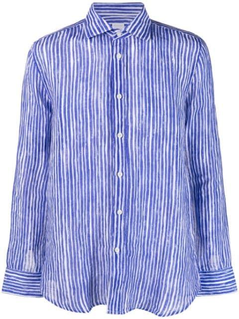 stripe-print linen shirt by 120% LINO