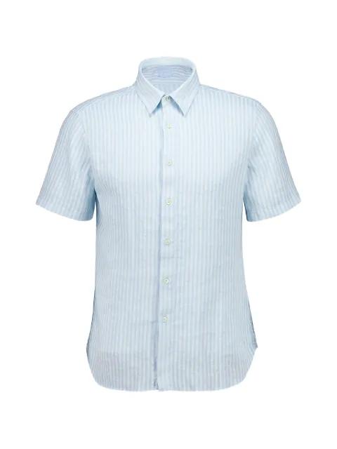striped short-sleeve shirt by 120% LINO