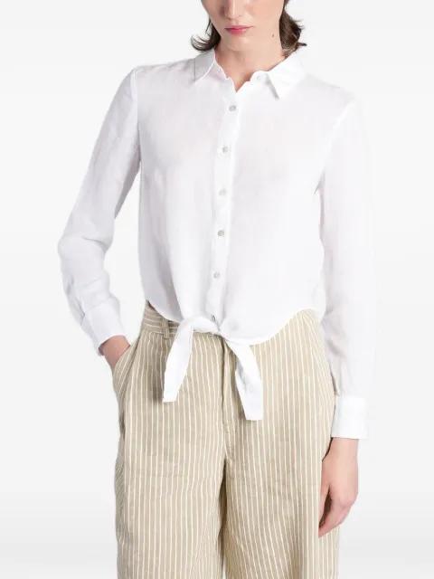 tie-front long-sleeve shirt by 120% LINO