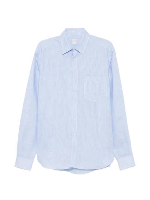 vertical-stripe chest-pocket shirt by 120% LINO