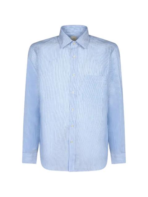 vertical-stripe long-sleeve shirt by 120% LINO