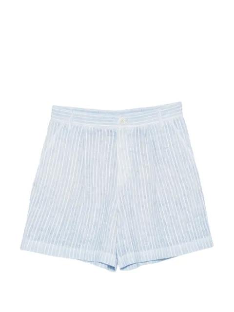 vertical-stripe pleated shorts by 120% LINO