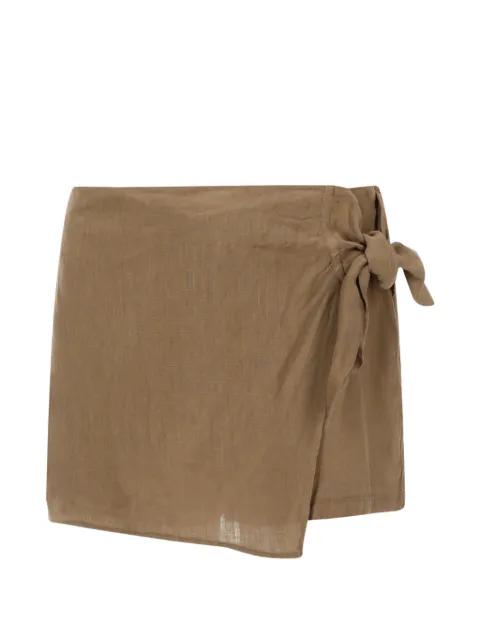 wrap-style tie-fastening shorts by 120% LINO
