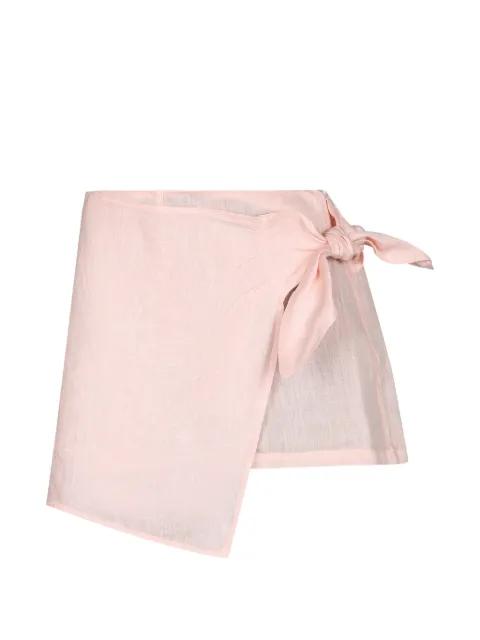 wrap-style tie-fastening shorts by 120% LINO