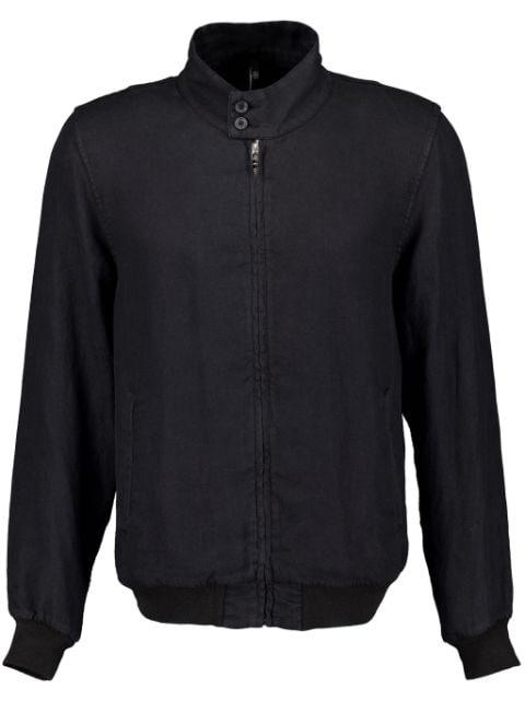 zip-up linen bomber jacket by 120% LINO