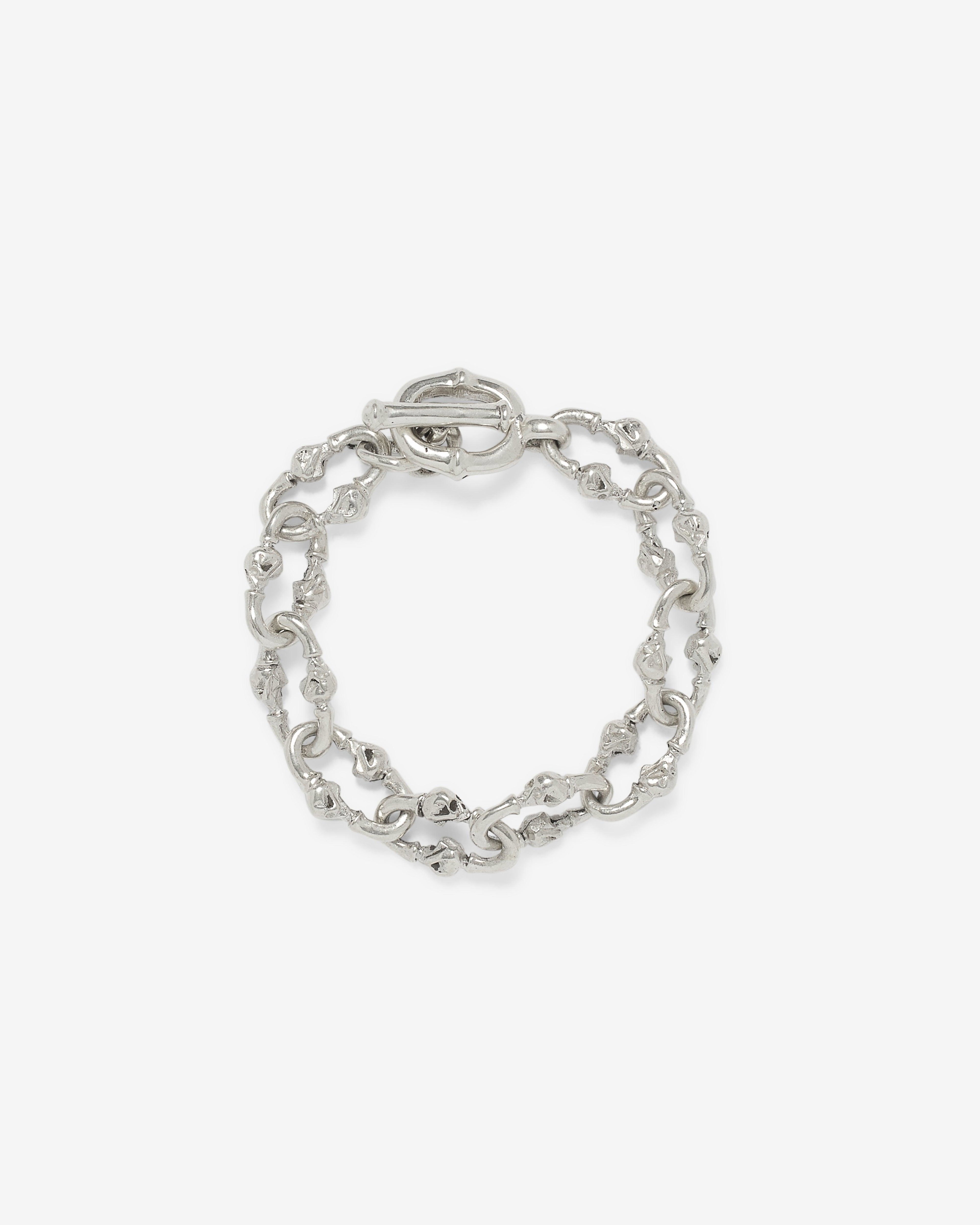 13 Lucky Monkey - Double Skull Link Bracelet - (Silver) by 13 LUCKY MONKEY