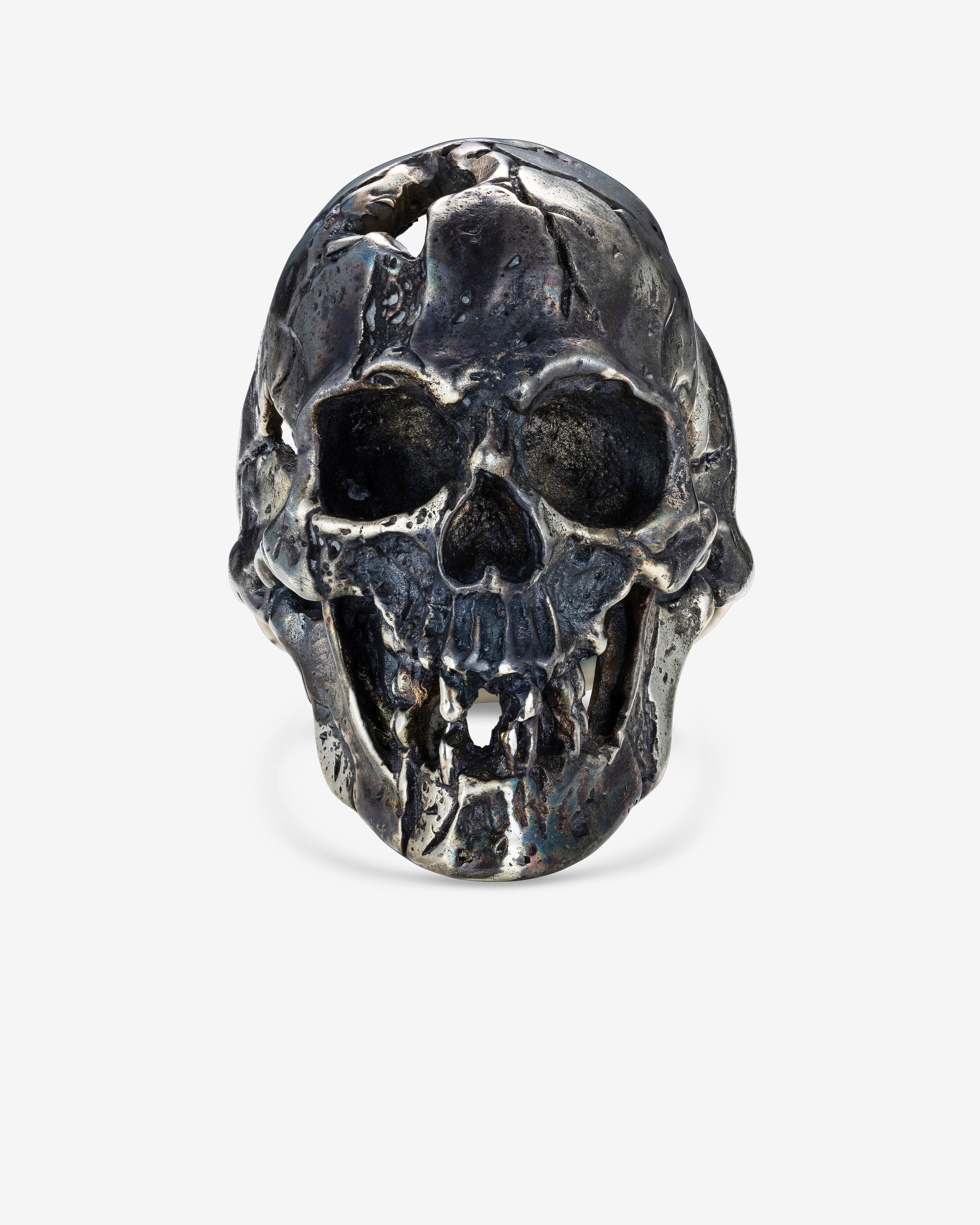 13 Lucky Monkey  - Grieta Small Skull Ring -  (Silver) by 13 LUCKY MONKEY