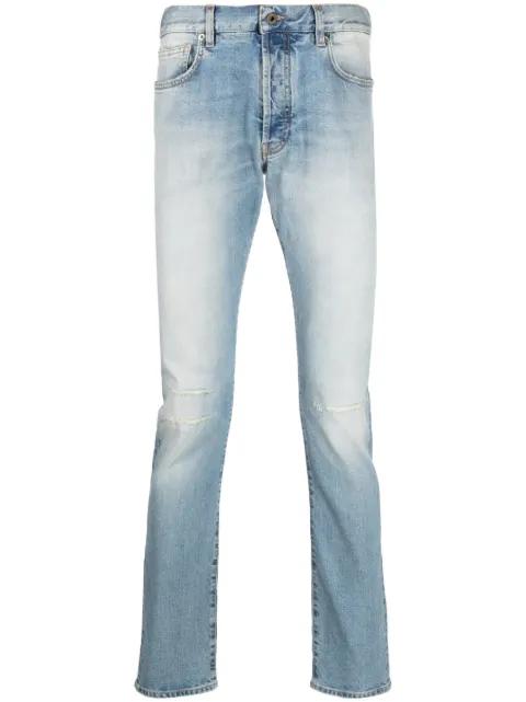 stonewashed straight-leg jeans by 14BROS
