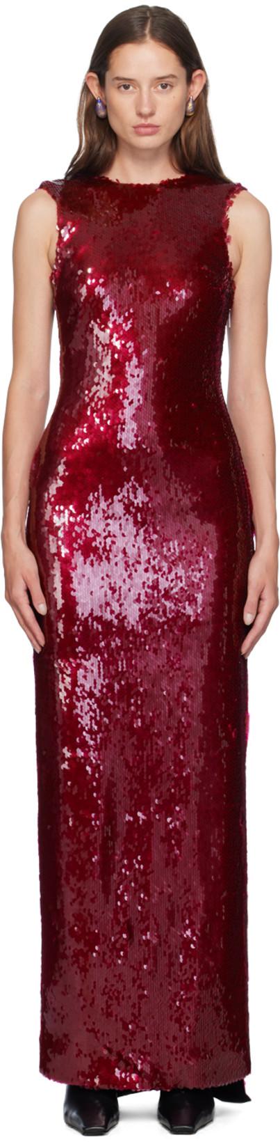 Burgundy Simm Gown Maxi Dress by 16 ARLINGTON