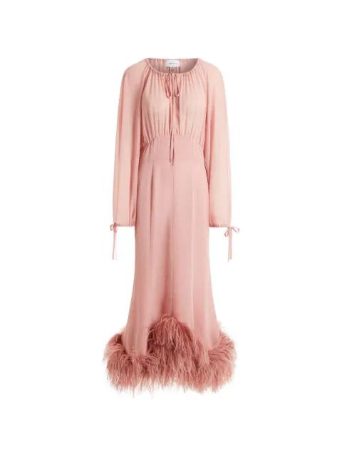 Davis tie-neck feather dress by 16 ARLINGTON