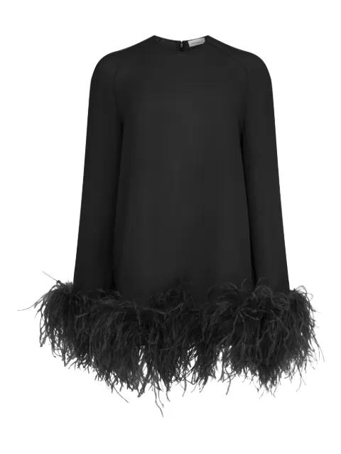 Hodi feather-trim mini dress by 16 ARLINGTON