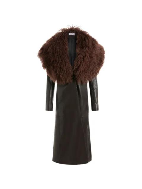 Luisa fur-collar leather coat by 16 ARLINGTON