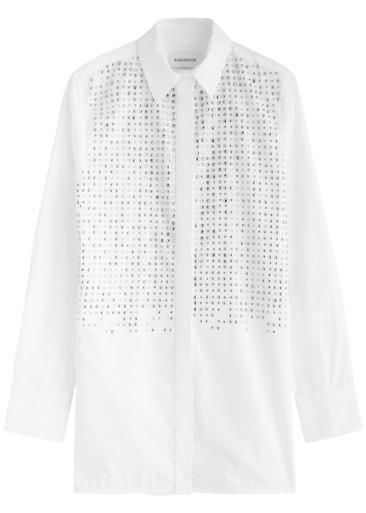 Marley embellished cotton-poplin shirt by 16 ARLINGTON