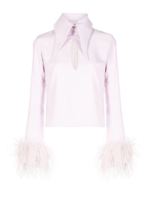 Michelle feather-trim top by 16 ARLINGTON