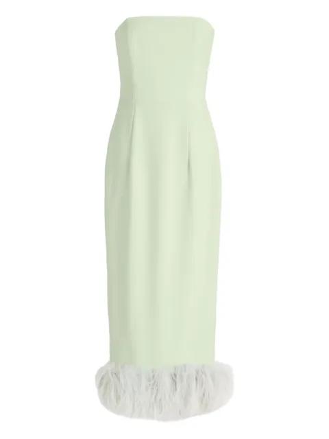 Minelli feather-trim midi dress by 16 ARLINGTON