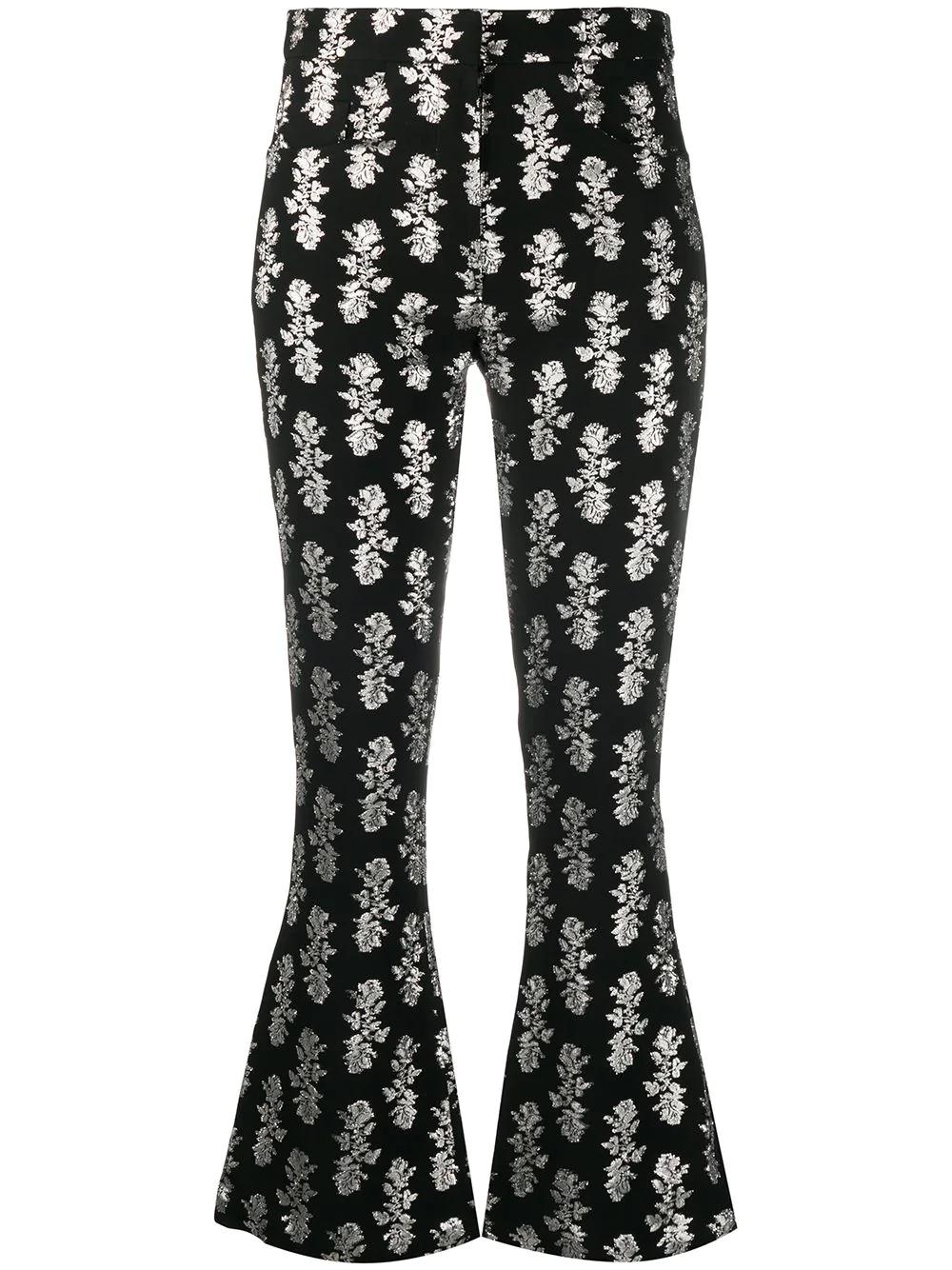 metallic-print flared trousers by 16 ARLINGTON