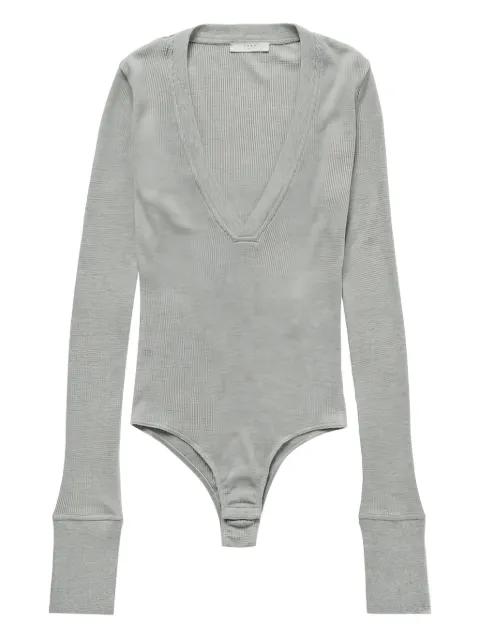 V-neck waffle-knit bodysuit by 1989 STUDIO