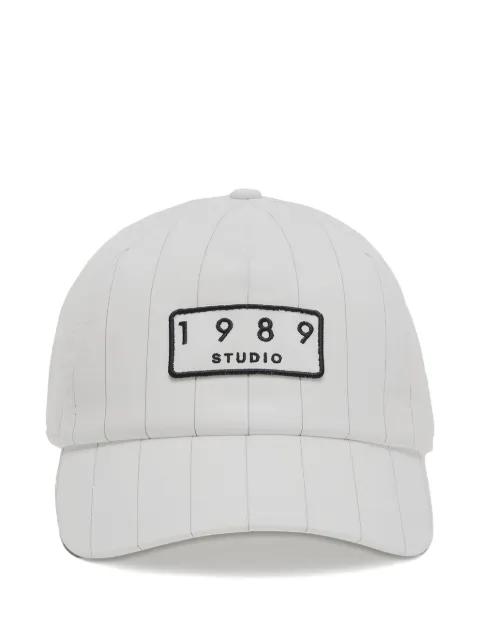 striped logo-patch cotton cap by 1989 STUDIO
