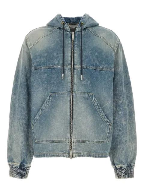 washed-denim hoodied jacket by 1989 STUDIO