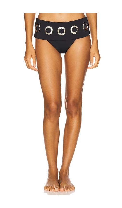 1XBLUE Eyelet Bikini Bottom in Black by 1XBLUE