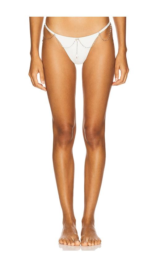 1XBLUE Rosary Bikini Bottom in White by 1XBLUE