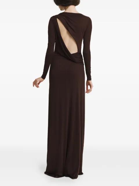cut-out ruched maxi dress by 2310 STUDIO