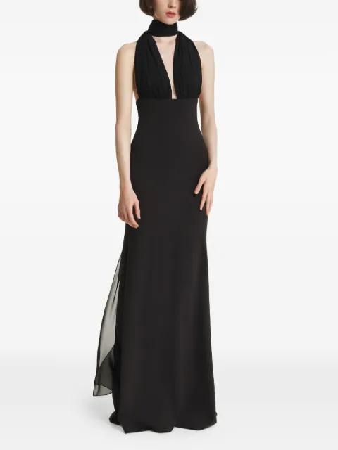 halterneck draped-panel maxi dress by 2310 STUDIO