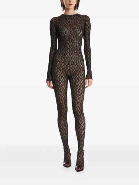 lace-pattern long-sleeve jumpsuit by 2310 STUDIO