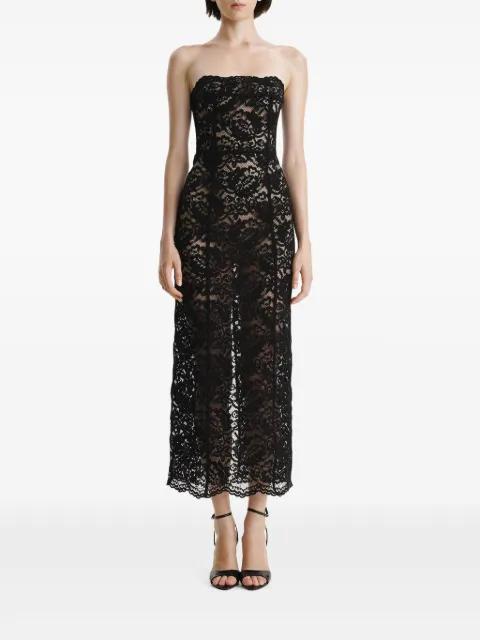 lace-up lace midi dress by 2310 STUDIO