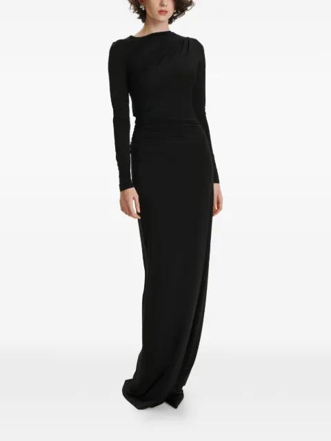 long-sleeves ruched maxi dress by 2310 STUDIO