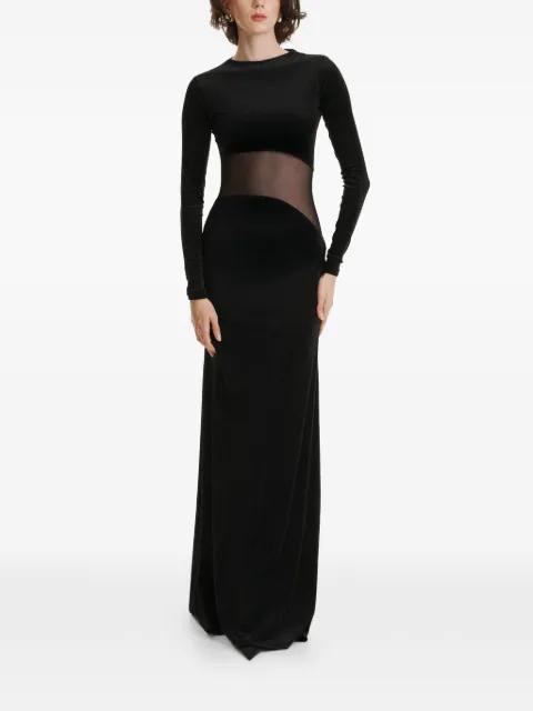 long-sleeves velvet maxi dress by 2310 STUDIO