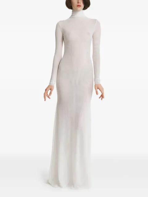 mesh high-neck maxi dress by 2310 STUDIO