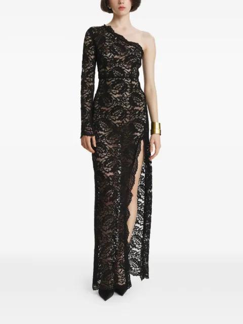 one-shoulder lace-overlay maxi dress by 2310 STUDIO