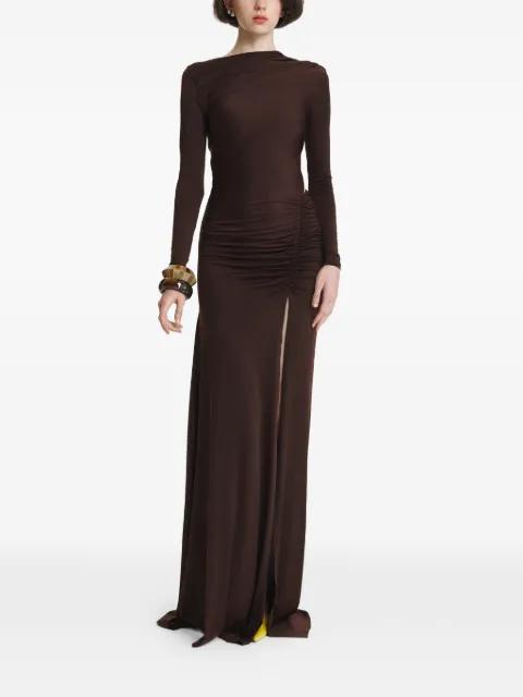 ruched open-back maxi dress by 2310 STUDIO
