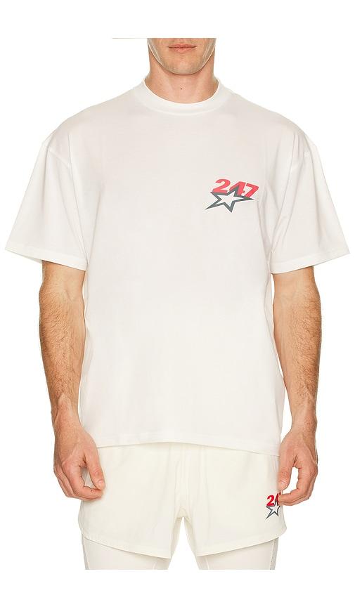 247 Team 247 Star Print Oversized T-Shirt in White by 247