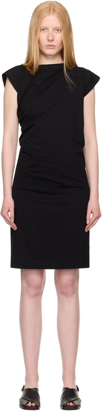 Black Draped Short Sleeve T-shirt Minidress by 3.1 PHILLIP LIM