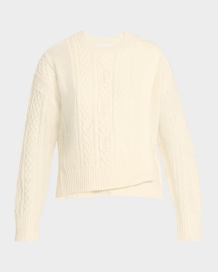 Cable Mix Double-Layer Wool Crewneck Sweater by 3.1 PHILLIP LIM